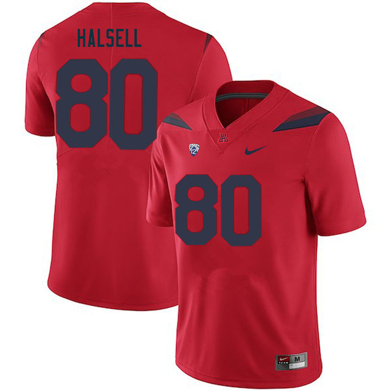 Men #80 Nathan Halsell Arizona Wildcats College Football Jerseys Sale-Red
